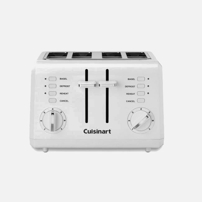Electric Toaster Compact White 4 - 1.5in.Slots by Homeportonline