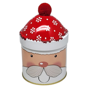 Gift Tin with Pom Pom Hat - Santa