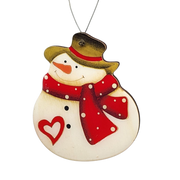 Chubby Snowman Wooden Ornament