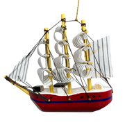 Schooner Red  Boat Ornament