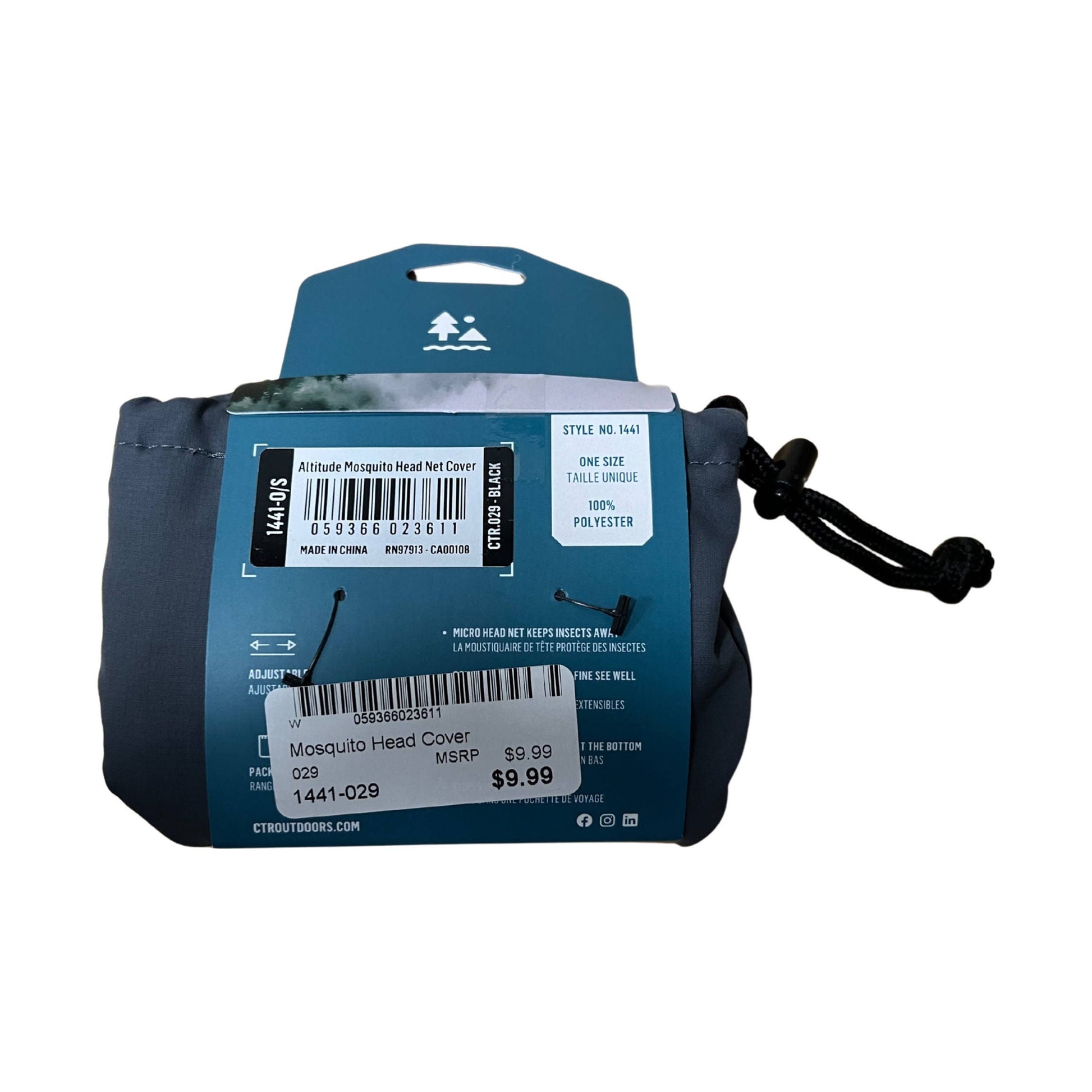 CTR Outdoors Mosquito Head Cover - Black by Lenny's Shoe & Apparel