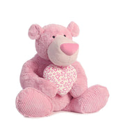 Strawberry Latte Teddy Bear With Stuffed Heart - Jumbo