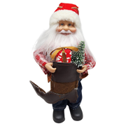 Farmer Santa Figurine Ornament - 9 inches