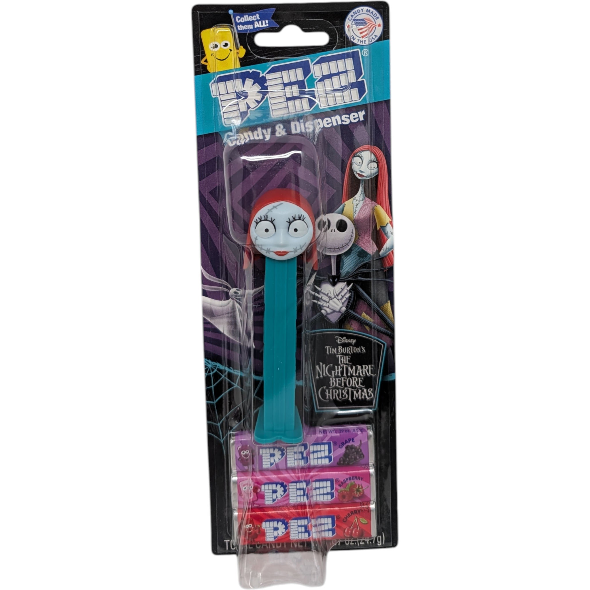 Pez Dispenser with 3 Candy rolls - Nightmare Before Christmas - Sally