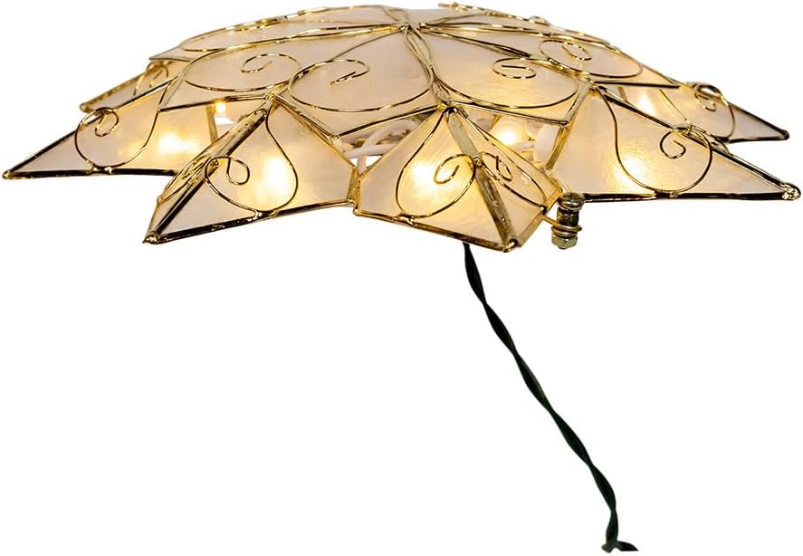 10-Light LED Capiz 8 Point Star Treetop