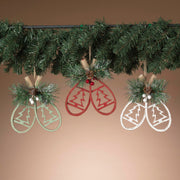 Wooden Snowshoe Floral Ornament -