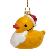 Santa Beard Rubber Duck Ornament - 3.5 Inches