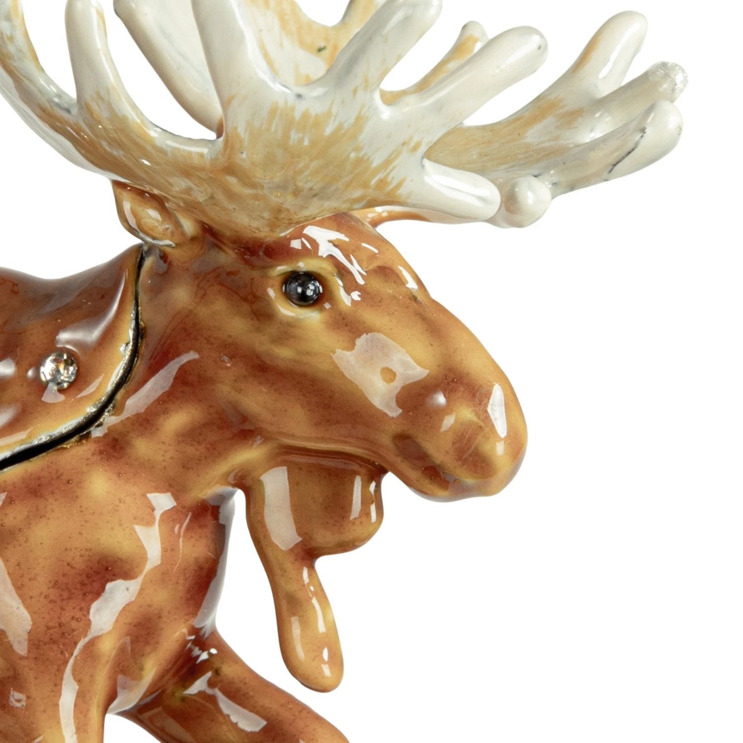 Trinket Box Enameled Metal Moose 3.5"l x 2.75"h by Homeportonline