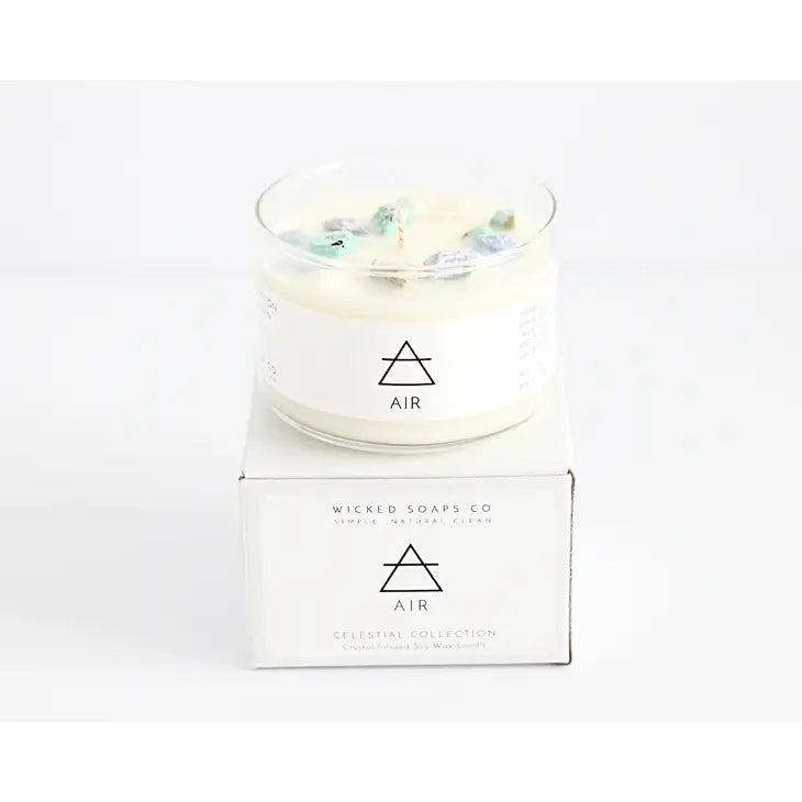 Air - Zodiac Inspired Crystal + Essential Oil Candle by Wild Lark