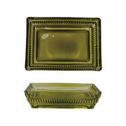 Decorative Glass Dish Rectangle Olive 5.25" x 4" by Homeportonline