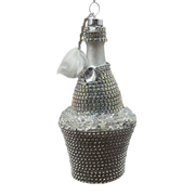 Bedazzled Champagne on Ice  Glass Ornament