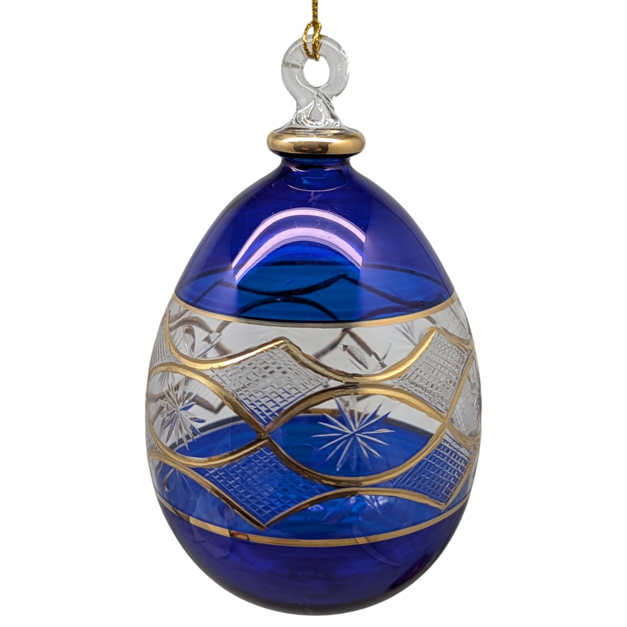 Cobalt Blue Heritage Teardrop Perfume Bottle Ornament