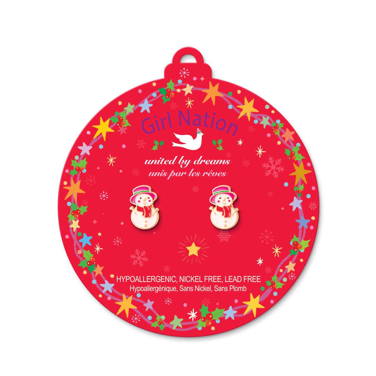 Girl Nation - Snowman Wonderland Stud Earrings by SidePony Boutique