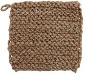 Square Jute Crocheted Pot Holder, Natural by Homeportonline