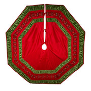 Embroidered Gathered Border Tree Skirt - 72 Inches