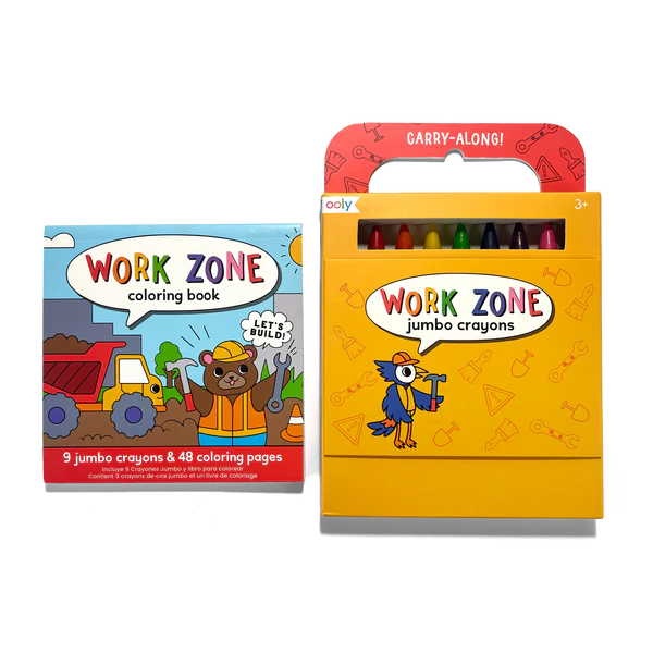 Carry Along! Coloring Book & Crayon Set Work Zone by Homeportonline