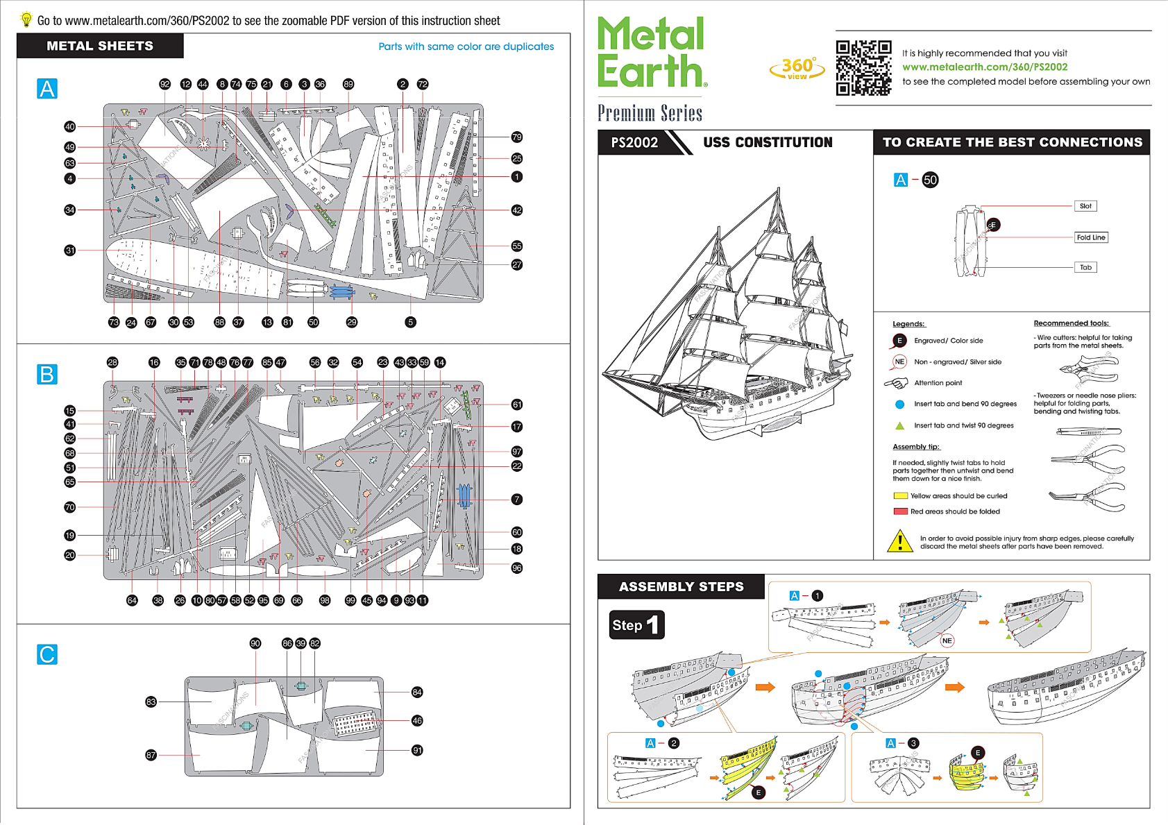 Premium Series Metal Model Kit USS Constitution by Homeportonline