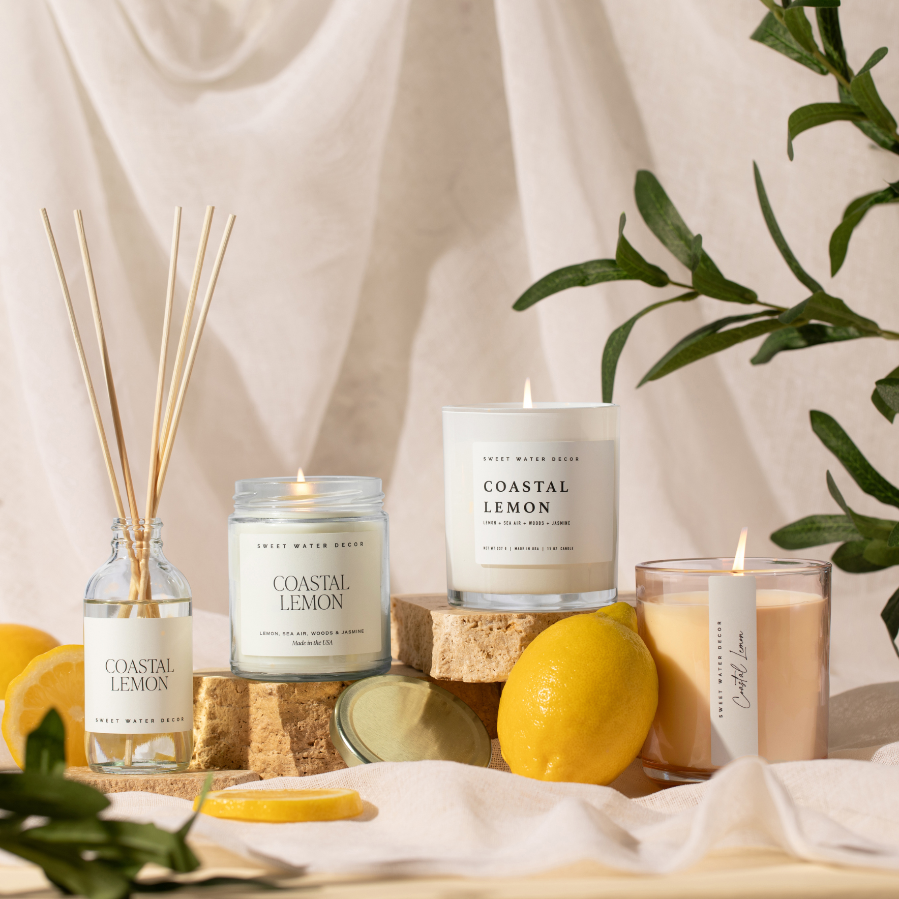 Coastal Lemon 11 oz Soy Candle - Home Decor & Gifts by Dear Lucy