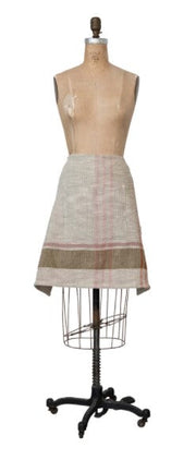 Woven Cotton & Linen Half Apron w/ Pocket, Multi Color Plaid by Homeportonline
