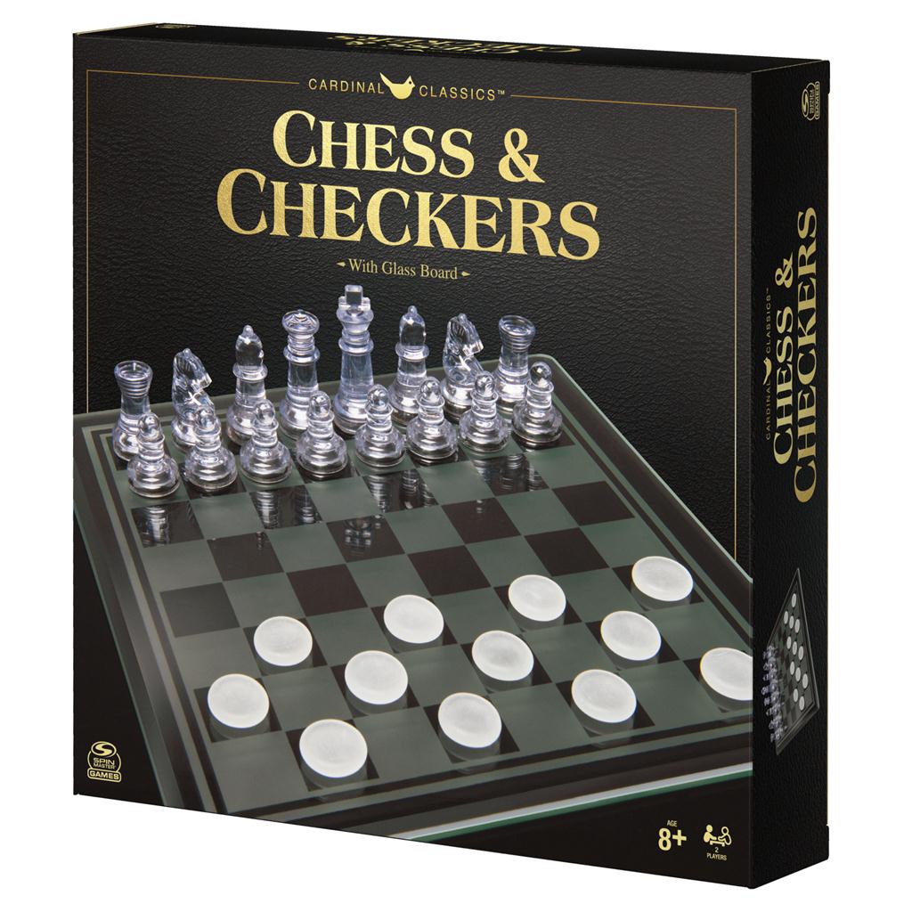 Game Chess & Checkers Glass Board by Homeportonline