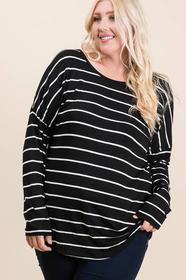 The Moment of the Truth Stripe Top by SidePony Boutique