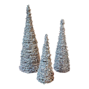 Glimmering Silver Cone Trees - 3 Piece Set