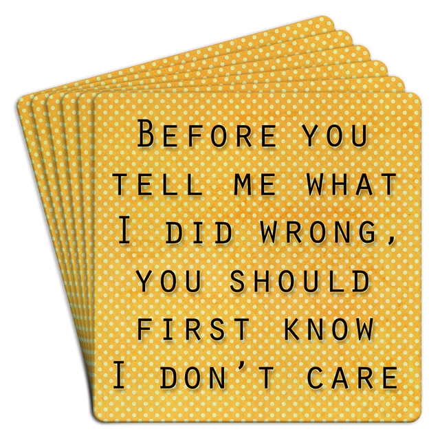Bar Coaster | Before you tell me what I did wrong by Homeportonline