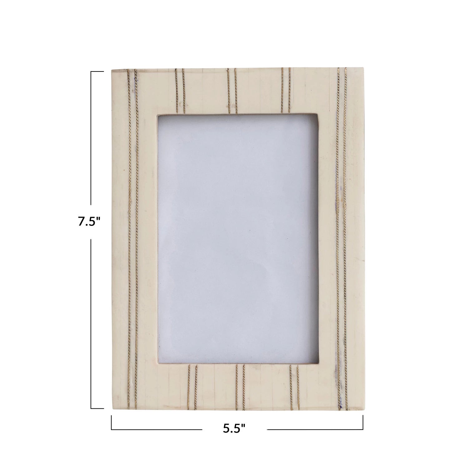 Frame Resin Metal Inlay Cream Holds 4" x 6" by Homeportonline