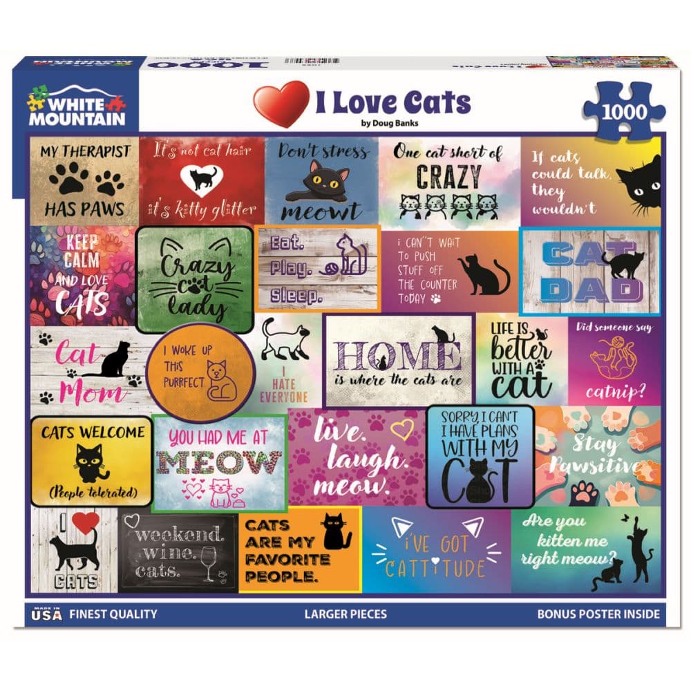 I Love Cats 1000 Piece Puzzle