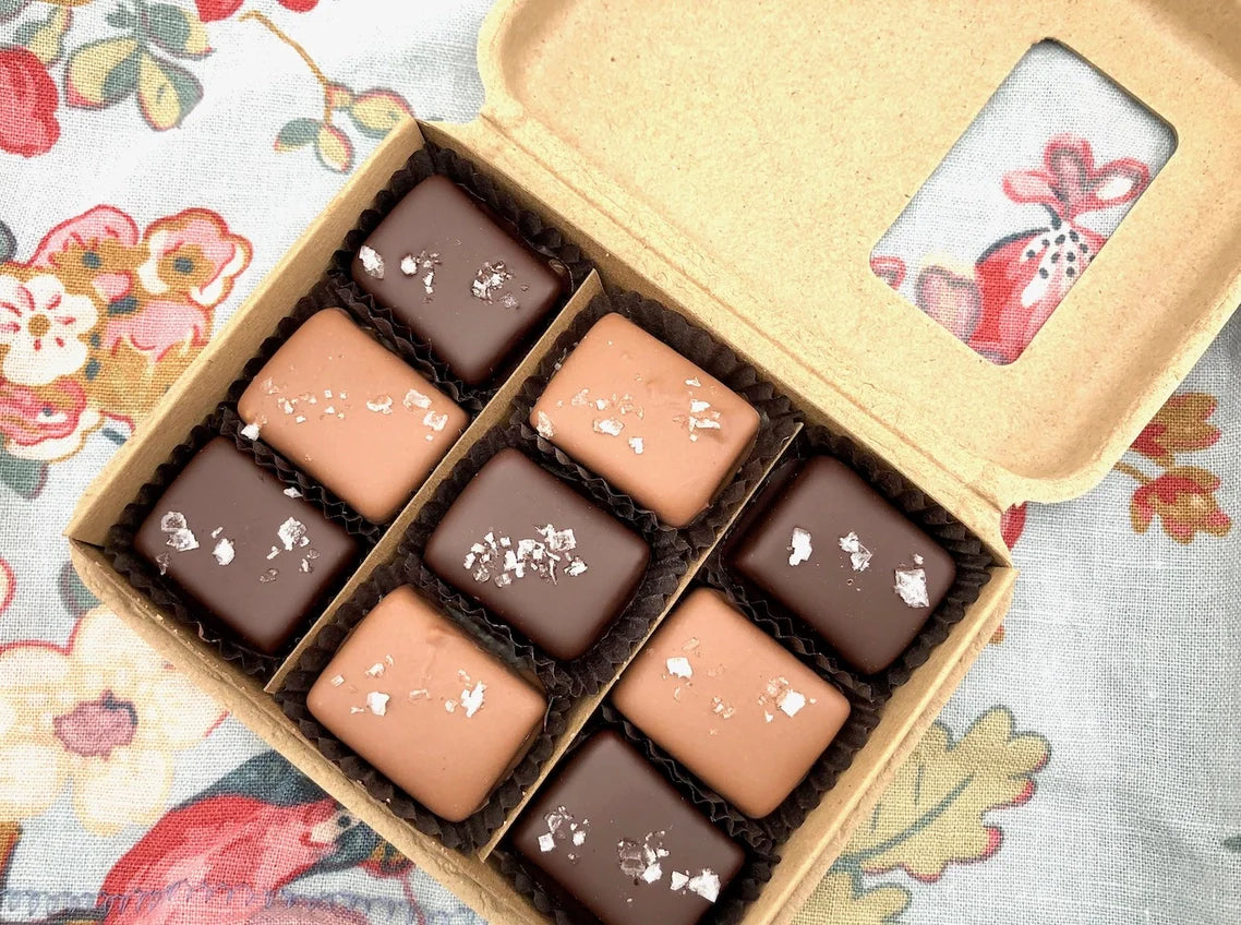 9 Piece Milk & Dark Chocolate Covered Salted Caramels, Mixed