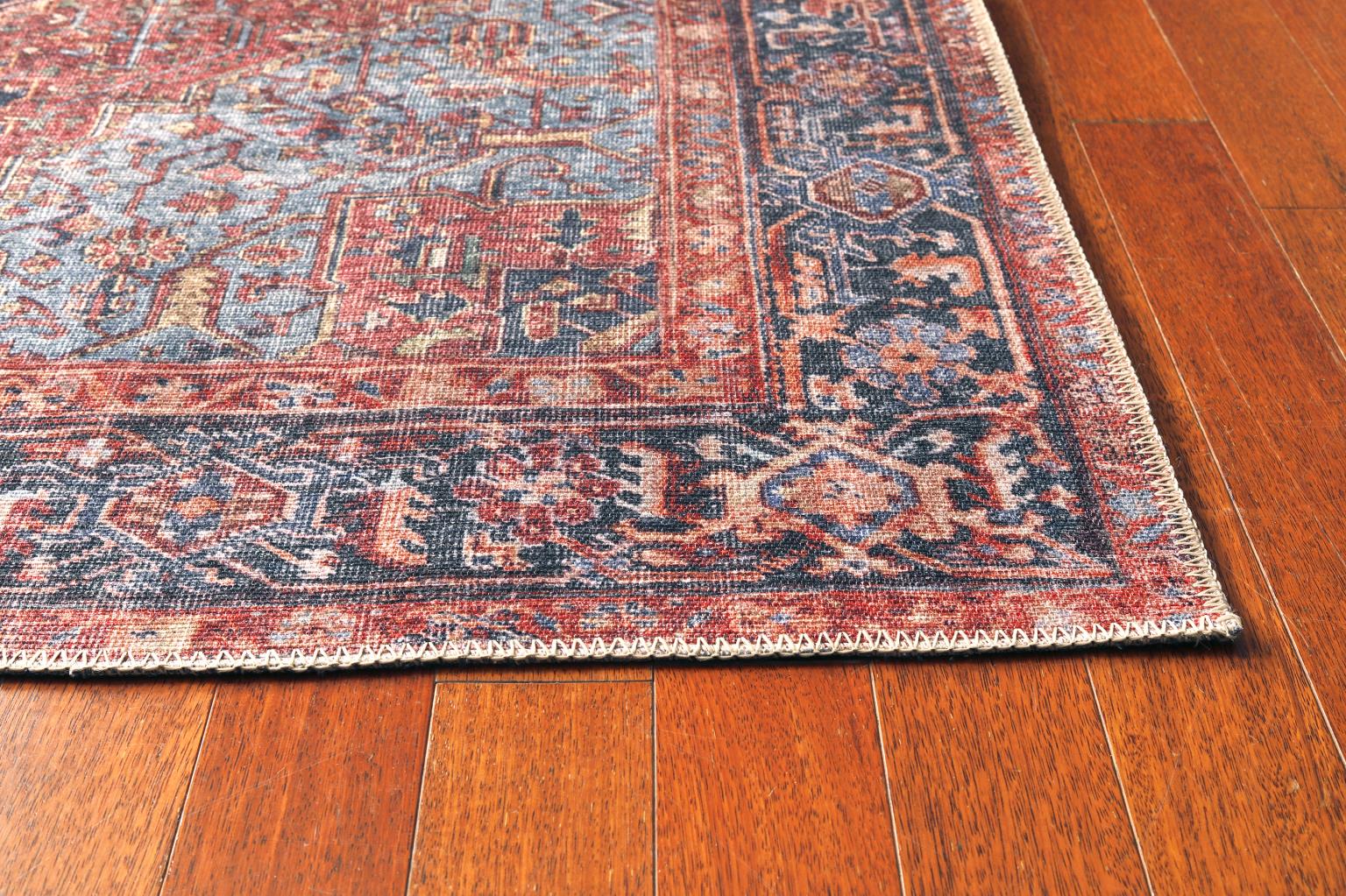 London Anna Red Washable Rug 2' x 3' by Homeportonline