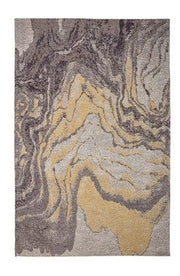 Rug Cotton Marbled Black & Mustard 4' x 6' by Homeportonline