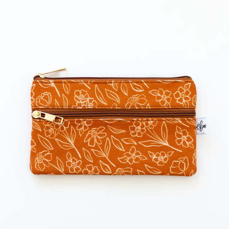 Terracotta Floral Pencil Pouch by Wild Lark
