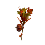 14 inch Faux Pumpkin Pick With Leaves and Berries