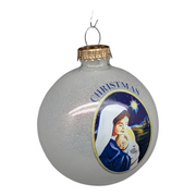 Mother and Child Nativity Glass Ball Ornament