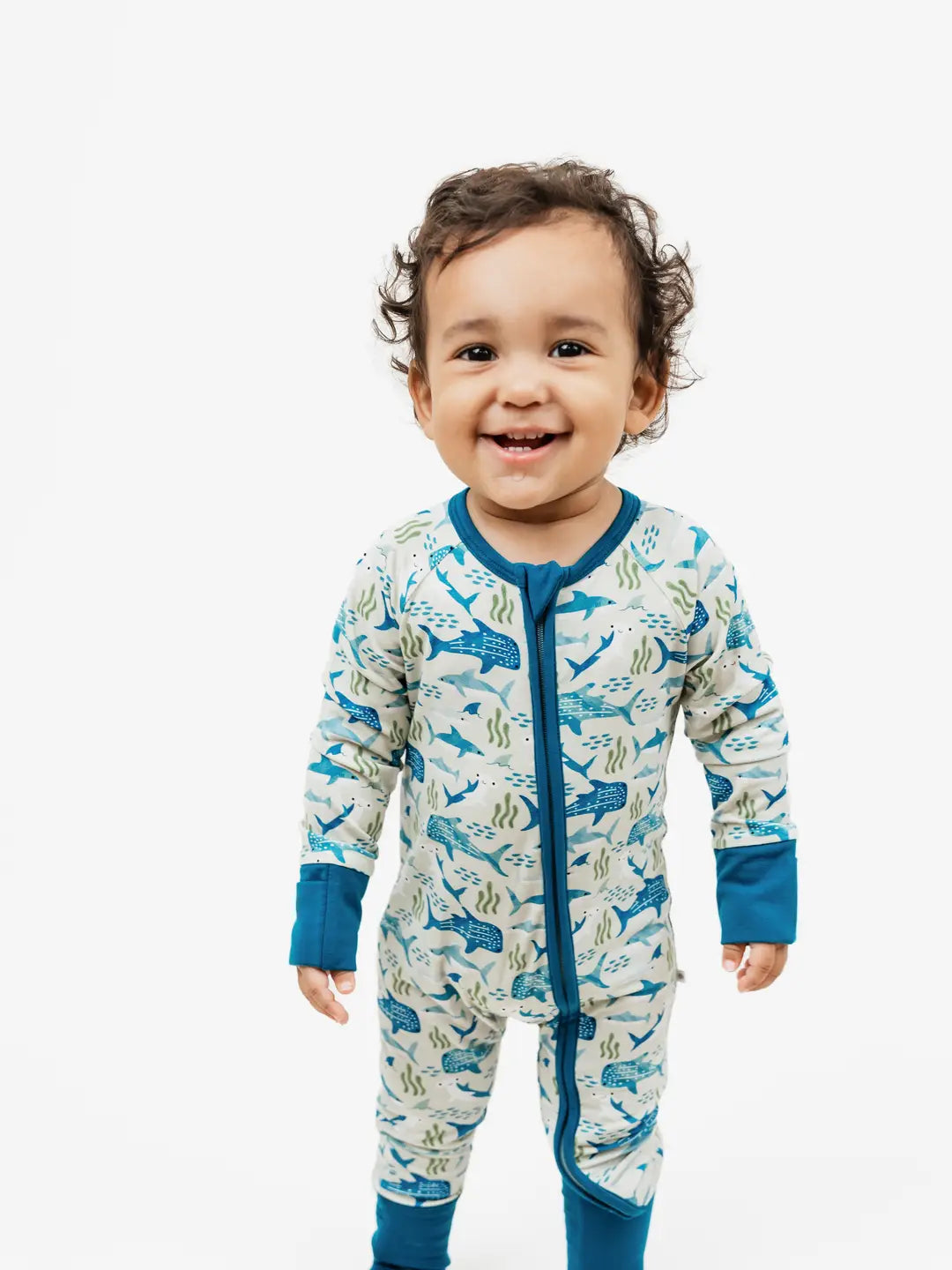 Shark Friends Ocean Bamboo Convertible Baby Pajamas