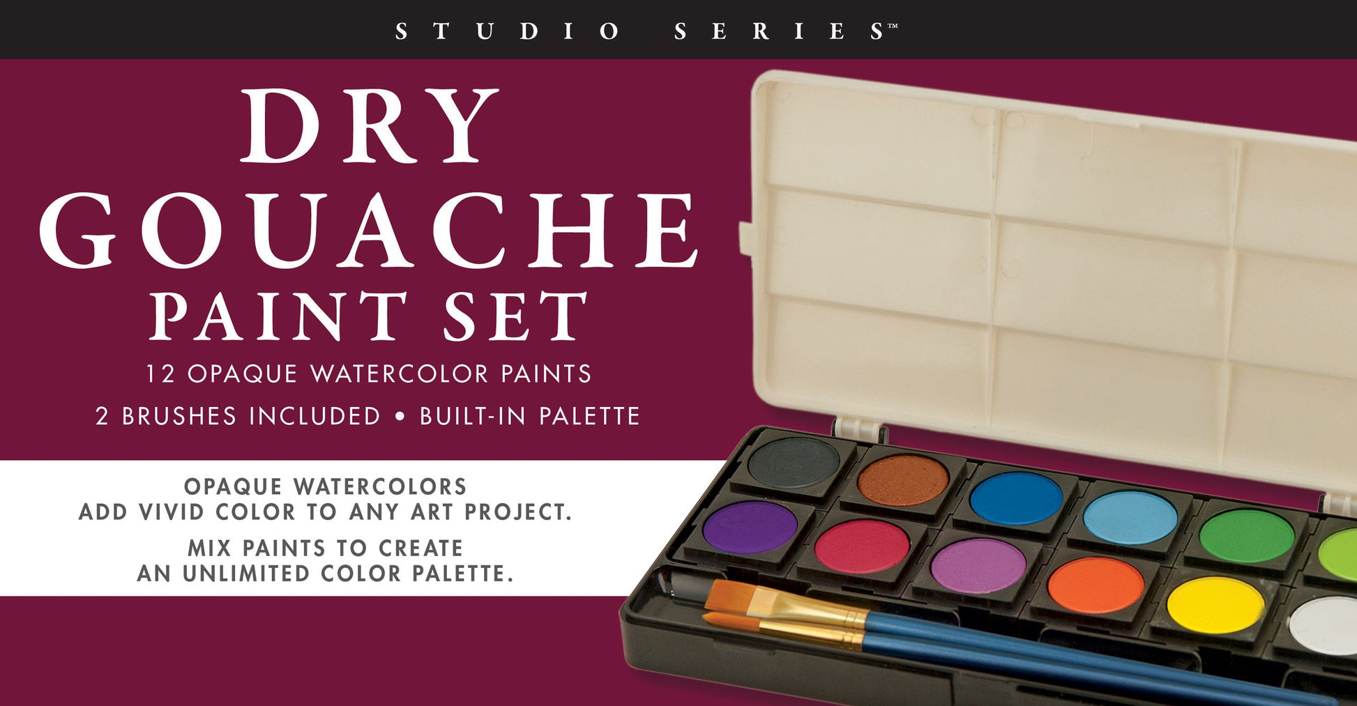 Art Center Paint Set Dry Gouache 12 Colors by Homeportonline