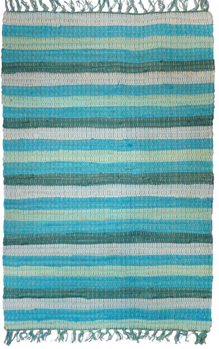 Lido Rag Rug Cotton Ocean 2' x 3' by Homeportonline