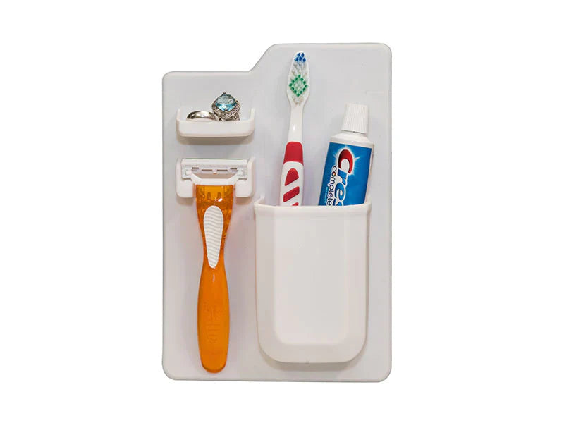 Bath Organizer - Toothbrush and Razor -White by Homeportonline