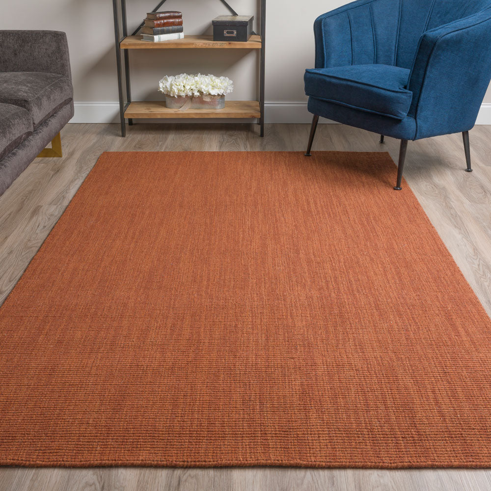 Monaco Boucle Wool Rug Paprika 3'6" x 5'6" by Homeportonline