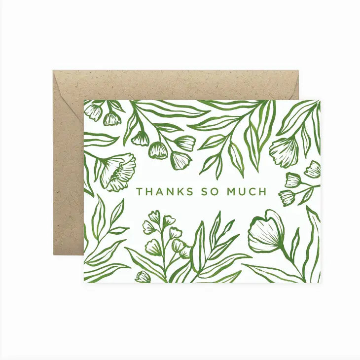 Thanks Botanical Greeting Card by Wild Lark
