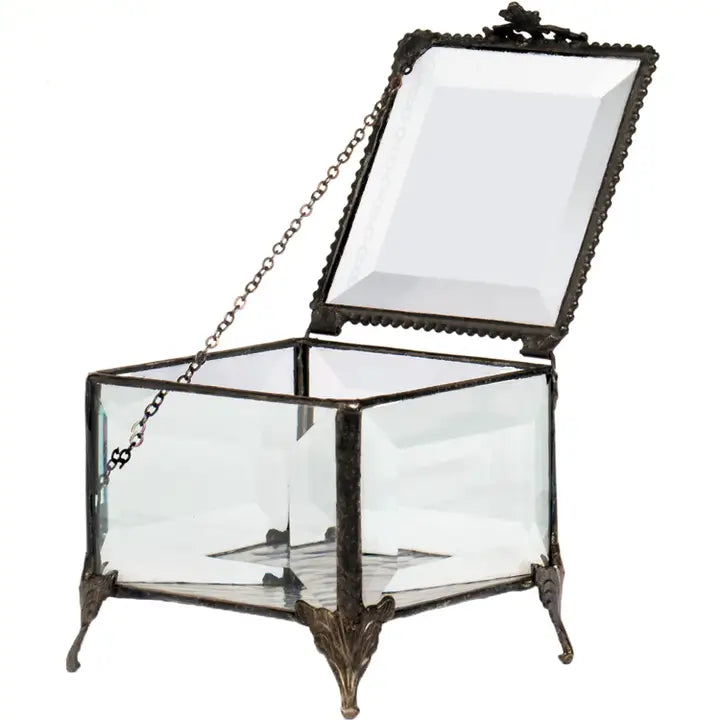 Clear Beveled Keepsake Trinket Jewelry Box