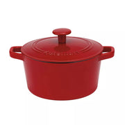 Pot - Enameled Round Cast Iron Casserole 3 QT, Cardinal Red by Homeportonline