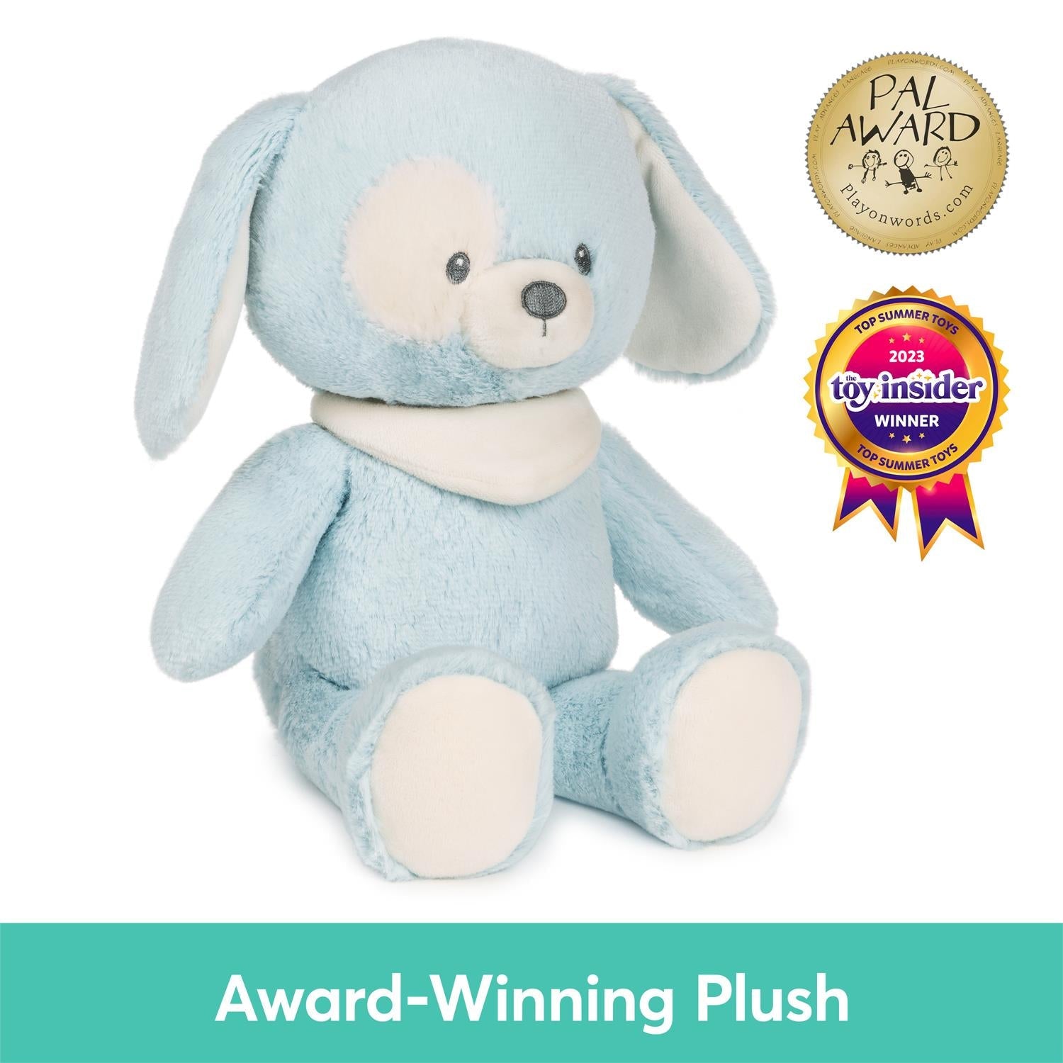 Plush Sustainable Puppy "Bay" Blue 13" by Homeportonline