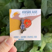 Poppy and Lupine Enamel Pin