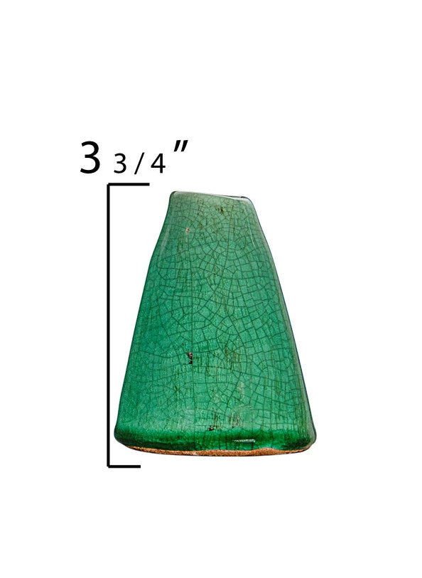 Vase Glazed Terracotta Cone Shape Turquoise 4" Extra Small by Homeportonline