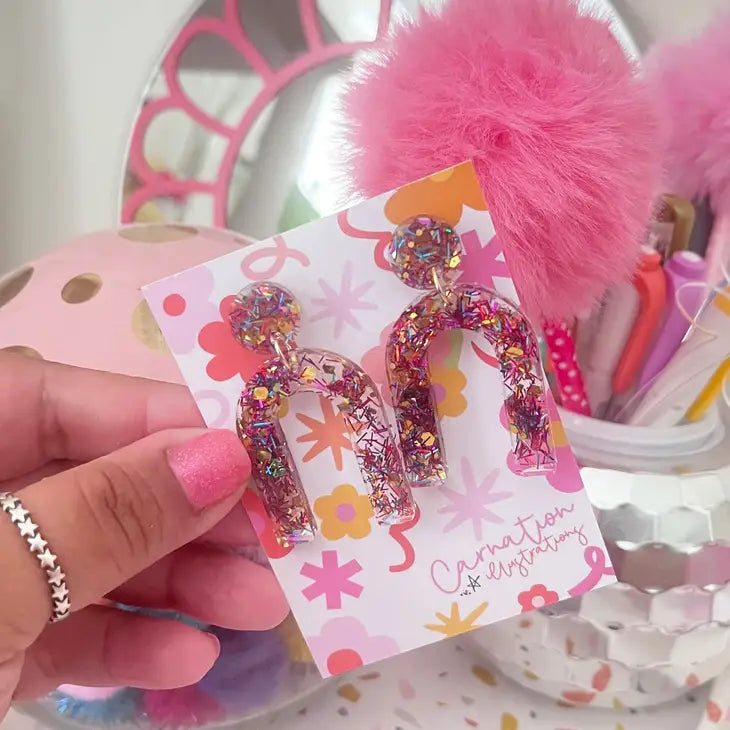Confetti Resin Earrings - Celebration