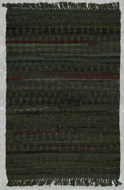 Sturbridge Rag Rug Cotton Black 2' x 3' by Homeportonline