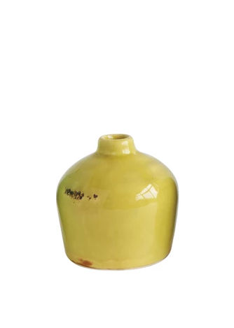 Vase Terracotta Green & Yellow Group Small Yellow by Homeportonline