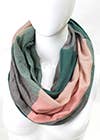 Stylish Plaid Infinity Scarf with Hidden Zipper: Muted Green & Red by SidePony Boutique